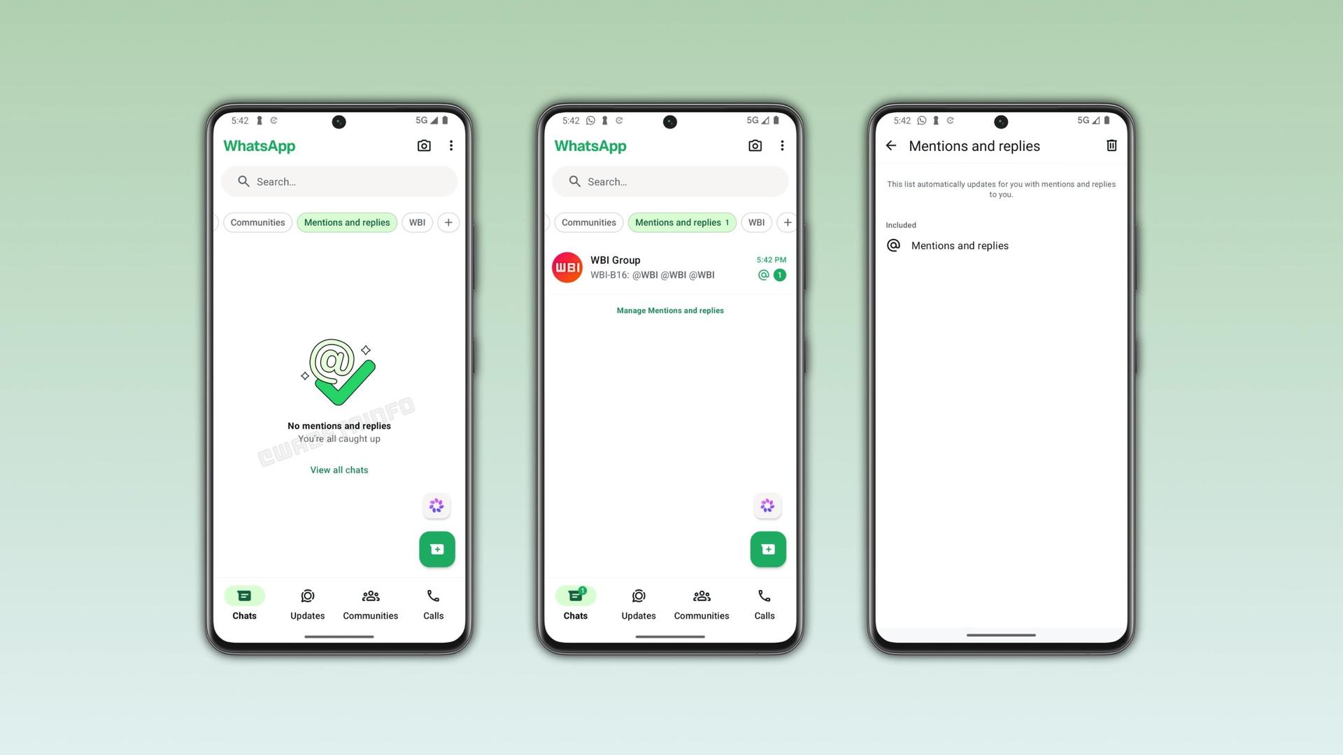filter mention whatsapp