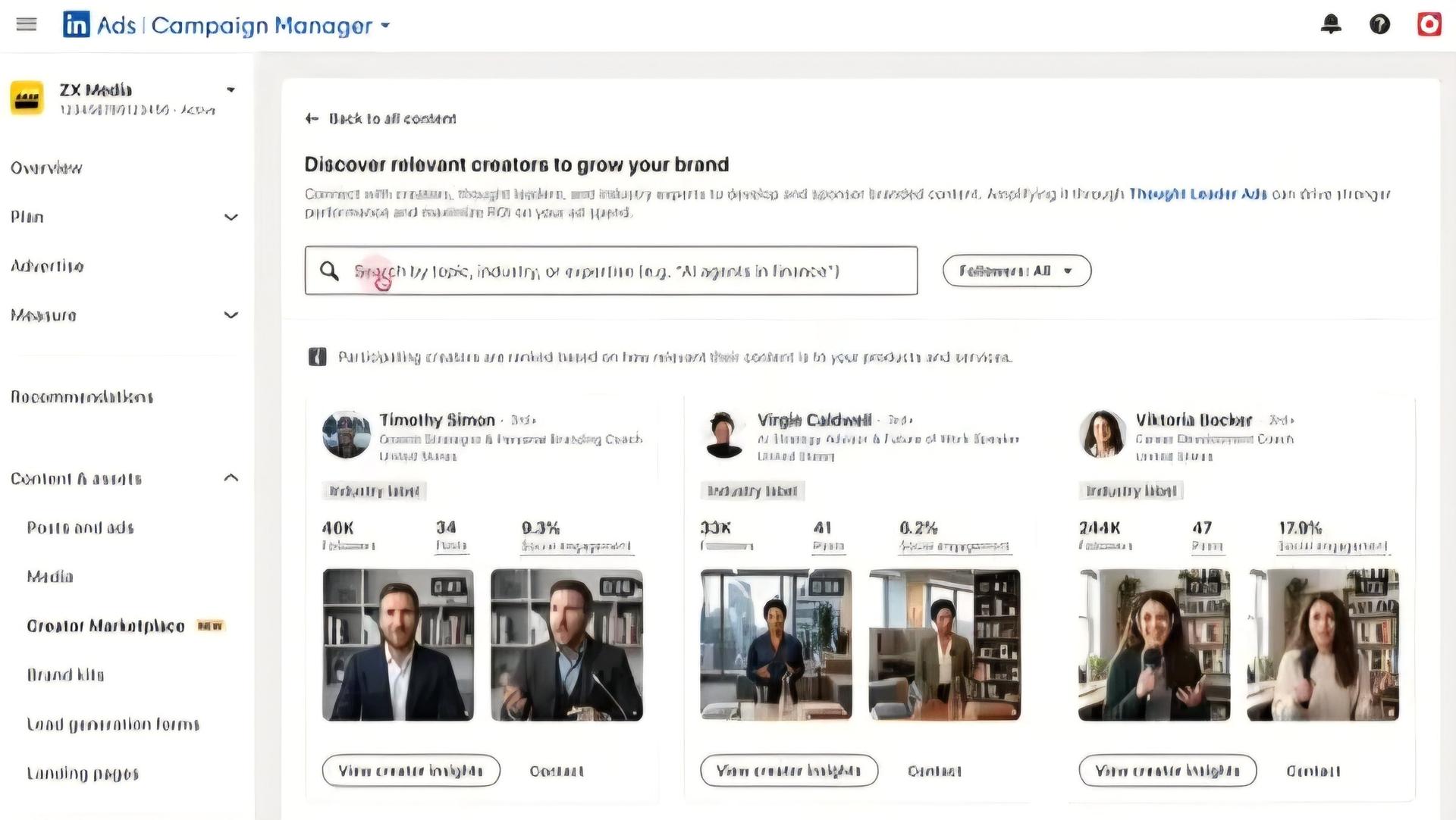 Creator Marketplace LinkedIn