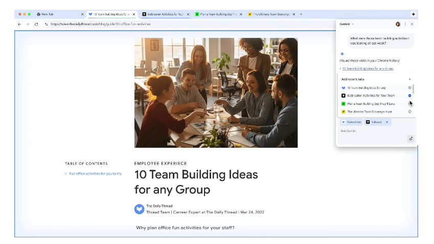 Gemini Google Chrome