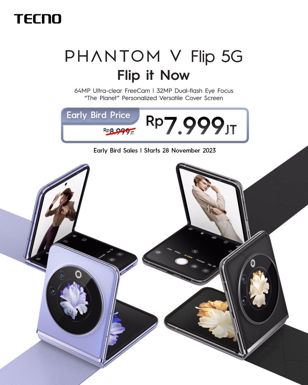 TECNO Rilis Phantom V Flip 5G, Ponsel Lipat Harga 8 Jutaan