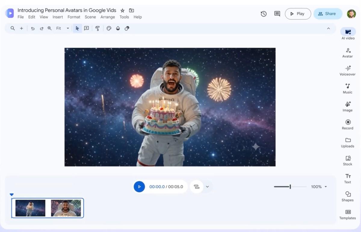Avatar AI Google Vids