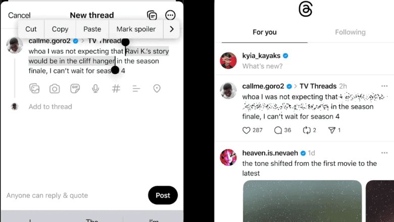 spoiler text threads