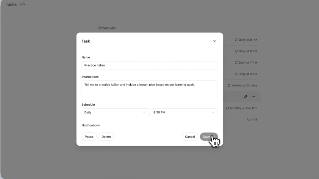 tasks chatgpt