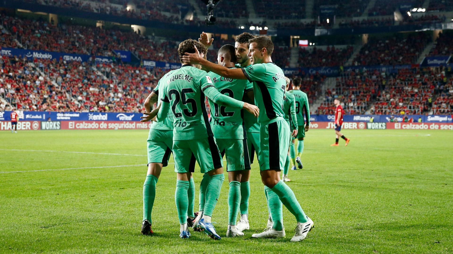 Momen selebrasi di laga Osasuna vs Atletico Madrid