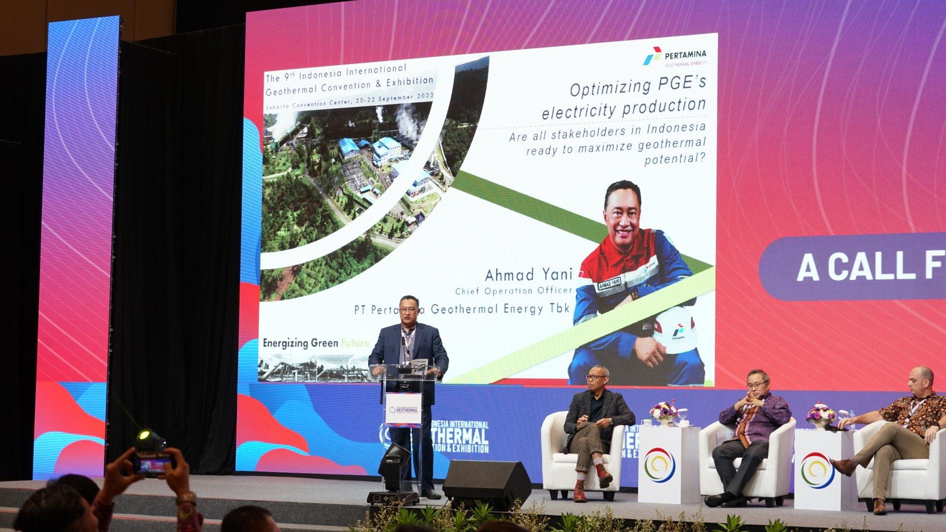 Direktur Operasi PGE, Ahmad Yani dalam acara IIGCE 2023 bahas value creation panas bumi