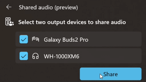 audio bersama windows 11