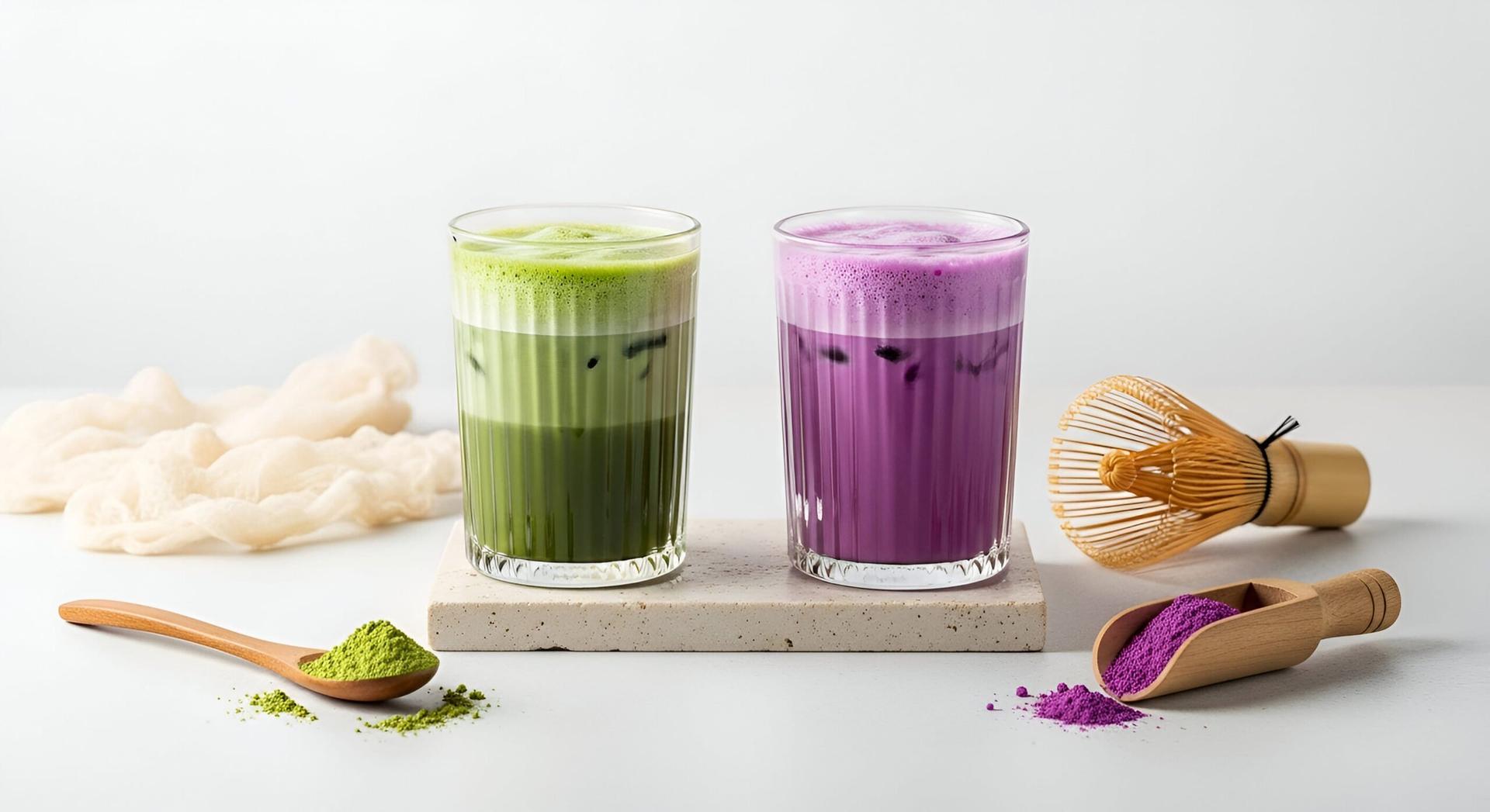 ube matcha latte