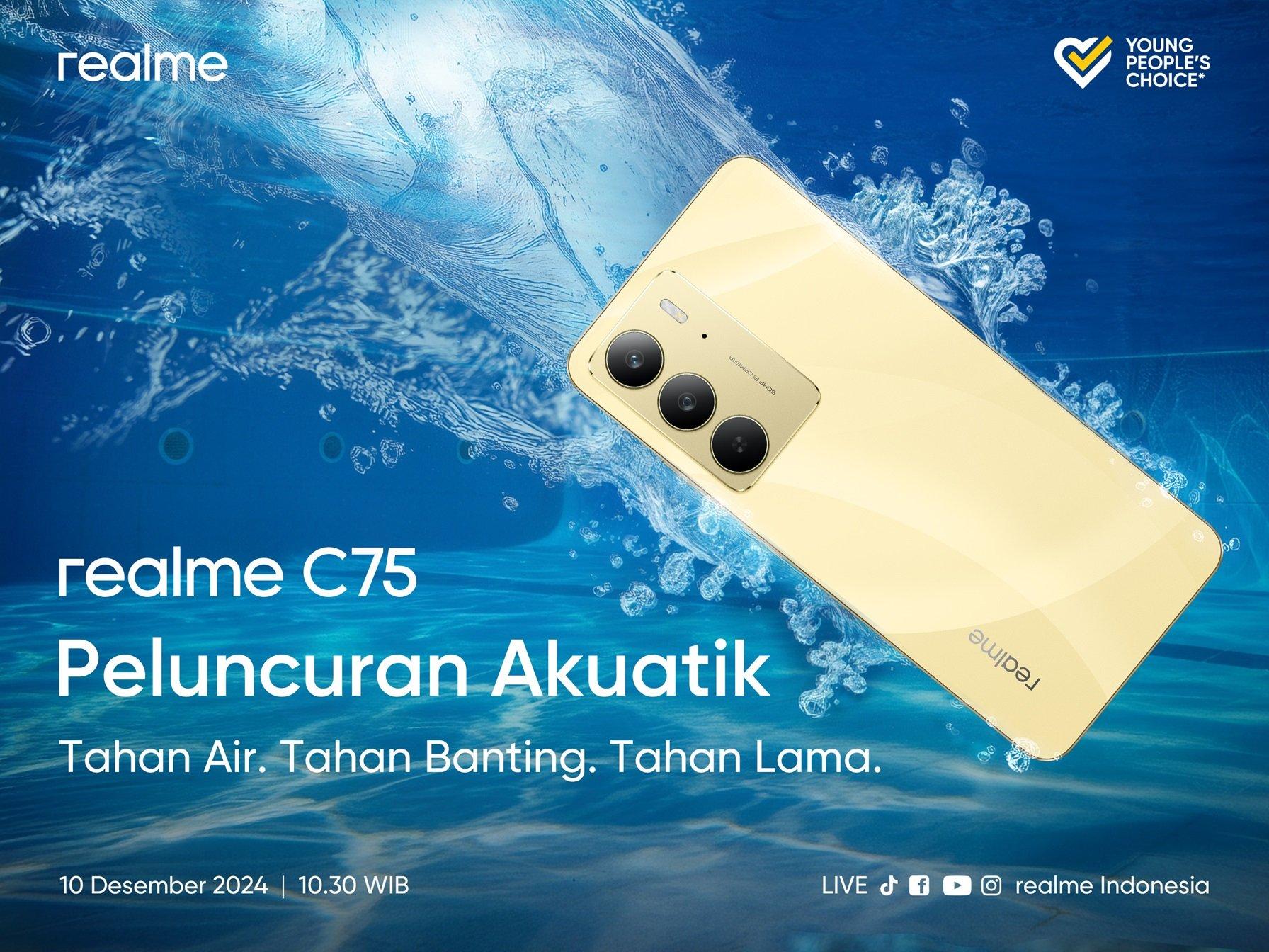 Segera Rilis, realme Pamer C75 dengan USP Tahan Air dan Tahan Banting
