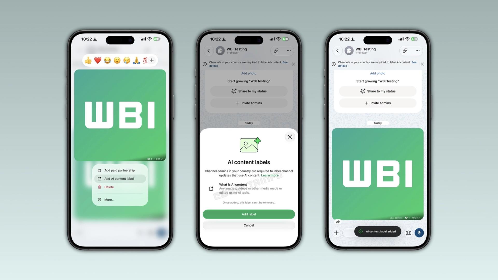 label ai channel whatsapp