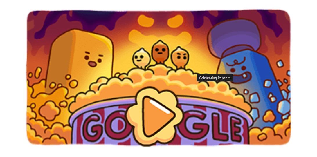 google doodle popcorn