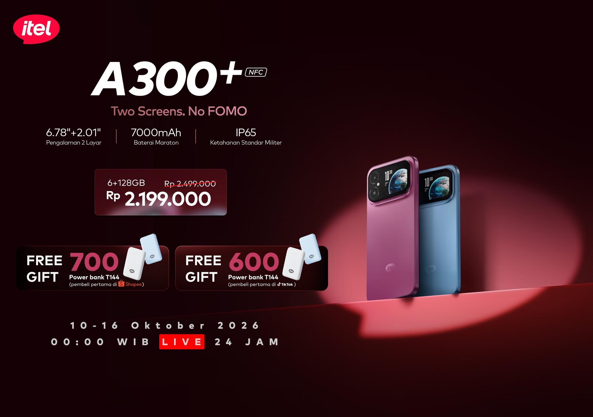 itel A300+ Resmi Meluncur di Indonesia, Bawa Dua Layar dengan Harga Rp 2 Jutaan