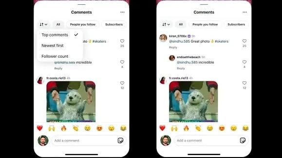 filter komentar instagram