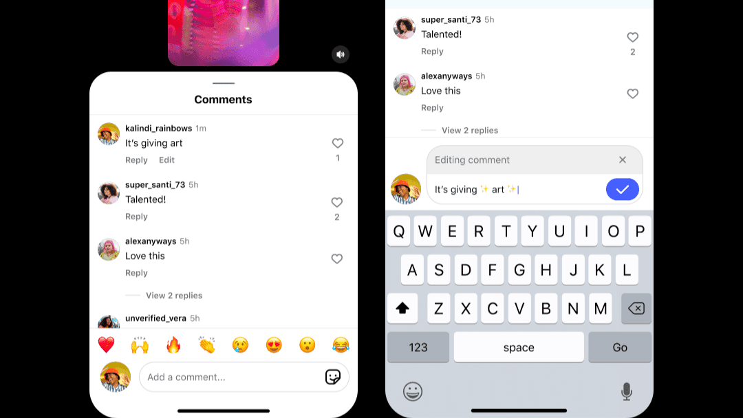edit komentar instagram