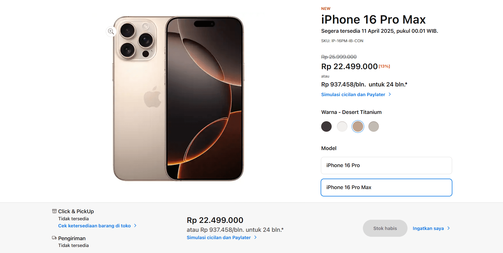 Diskon 16%, Segini Harga iPhone 16 Pro