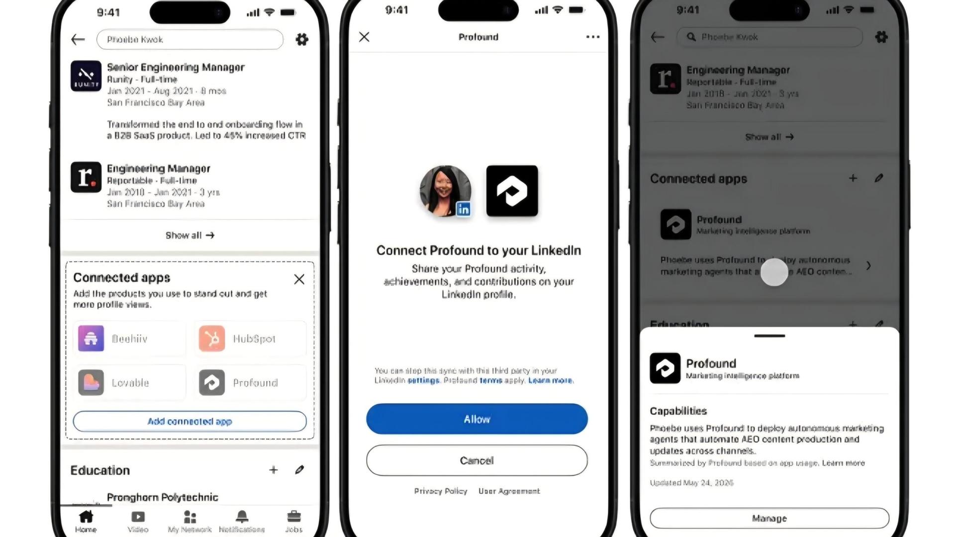 Connected Apps LinkedIn