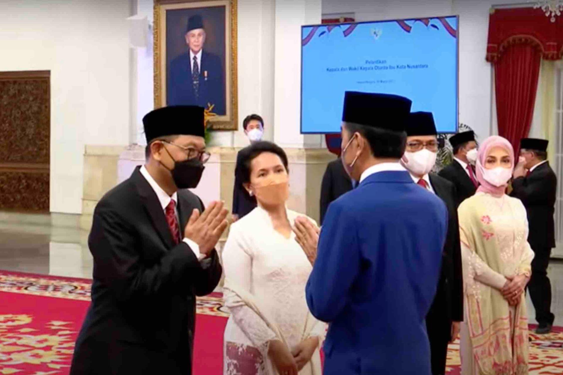 Suasana pelantikan Kepala Otorita IKN Bambang Susantono di Istana Negara