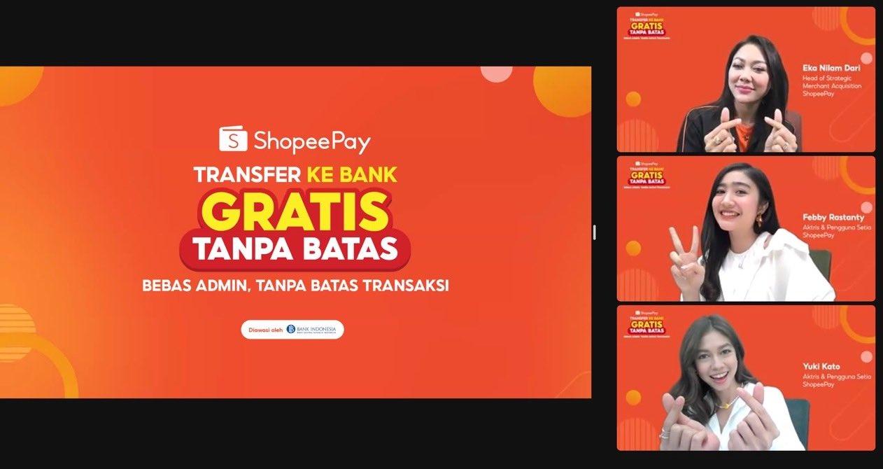 Konferensi pers virtual peluncuran fitur transfer ke bank ShopeePay