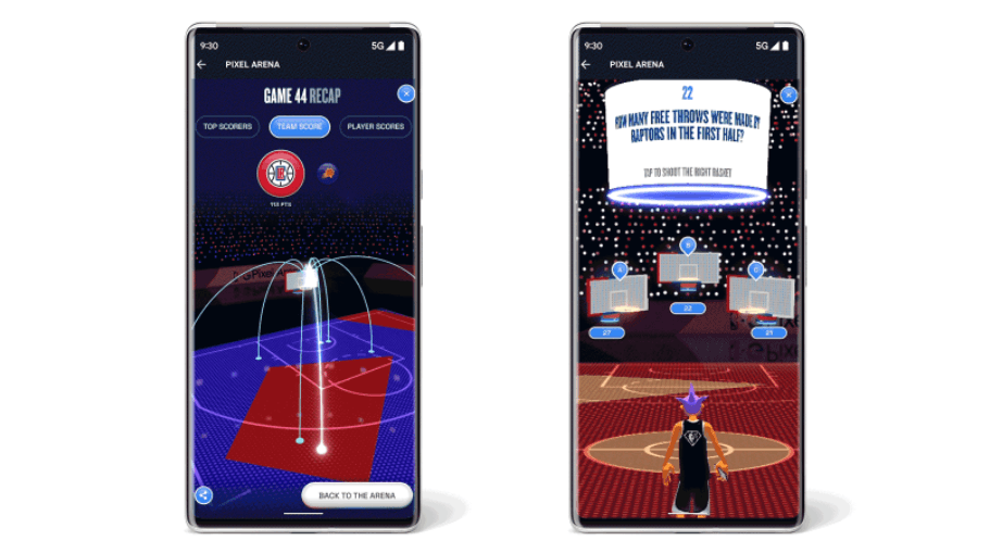 google nba pixel arena