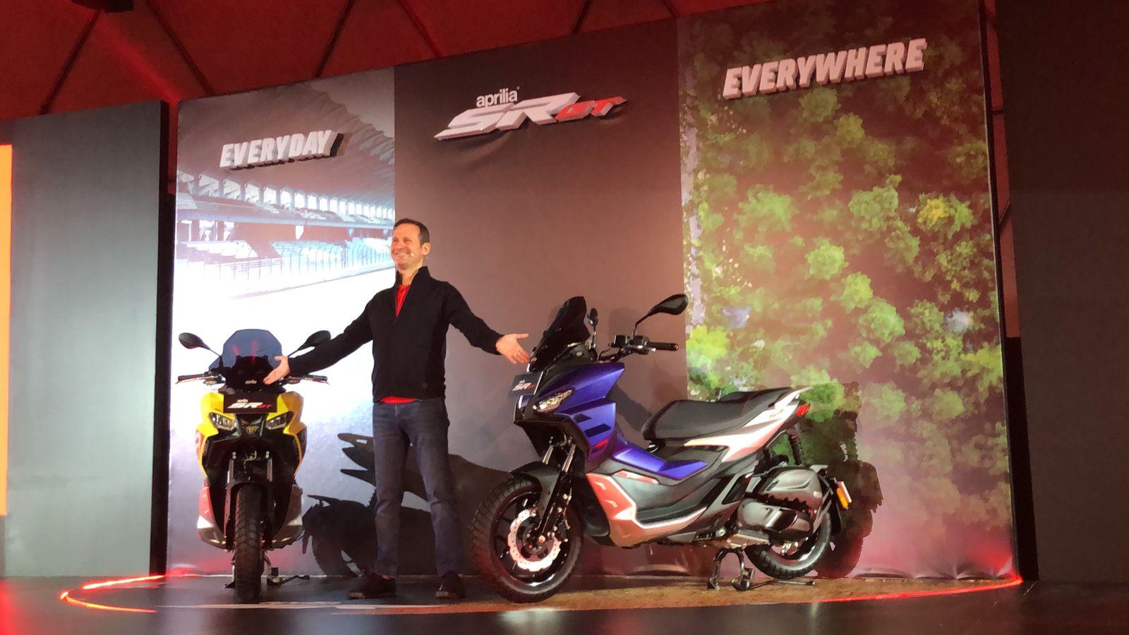 Seremoni peluncuran skutik dengan DNA balap Aprilia SR-GT