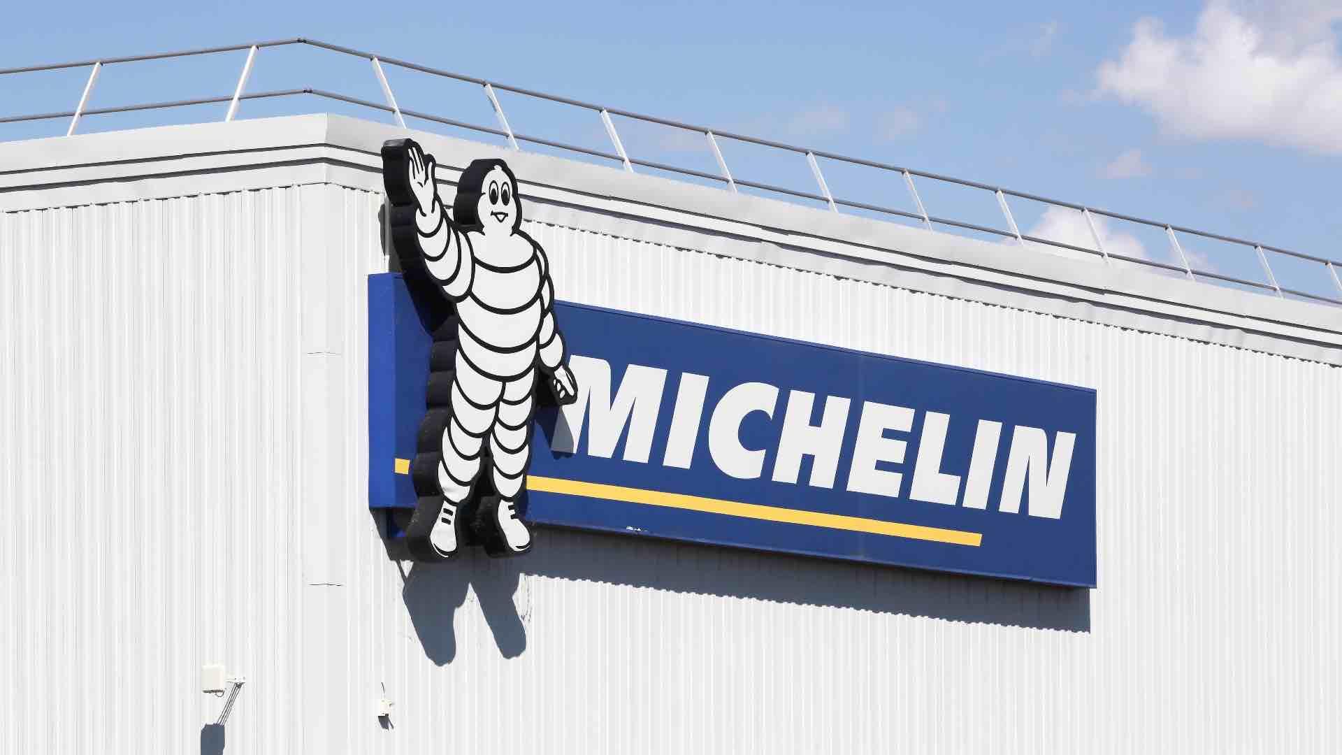 Ilustrasi logo perusahaan Michelin yang setop ekspor ban Achilles dari Indonesia.