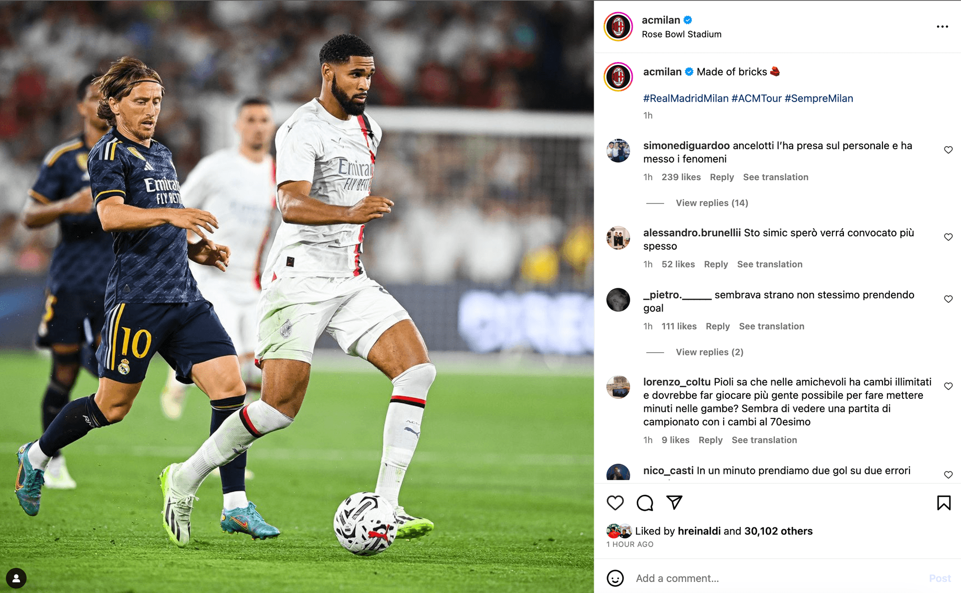 Real Madrid Vs AC Milan